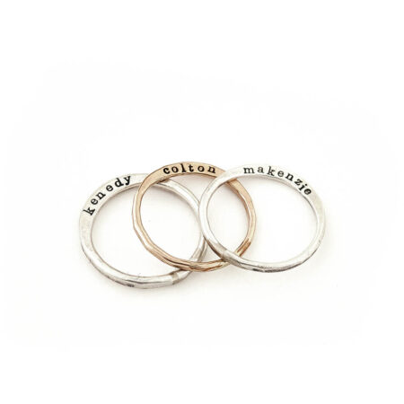 Halo Personalized Stacking Name Ring